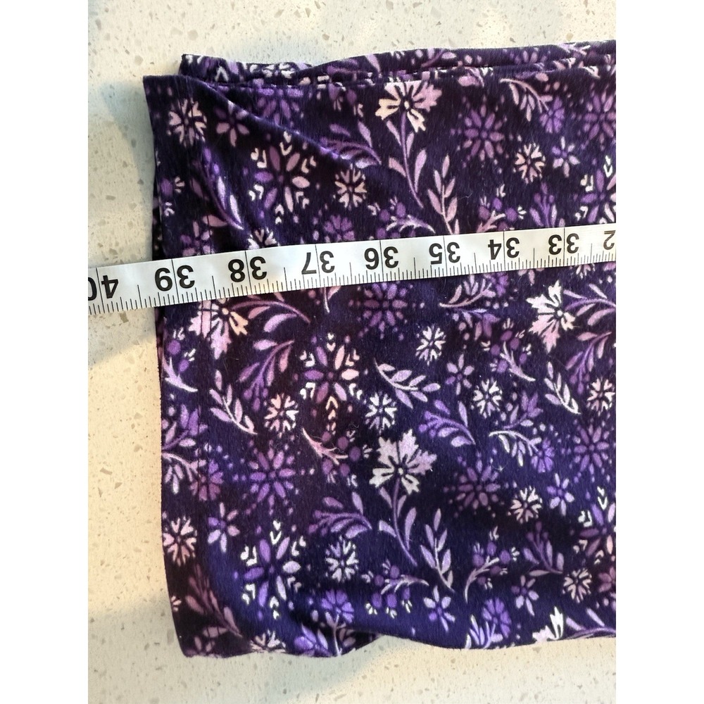 Dreams & Co Pajama Set Purple Floral Lace Capped Sleeves Size M 14-16 - Picture 2 of 11